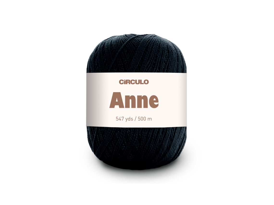Hilo de crochet Anne Circle 500 g 147 g Negro 8990