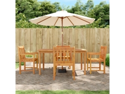 Juego de comedor de jardín de 5 piezas en madera maciza de acacia, DKD Home Decor