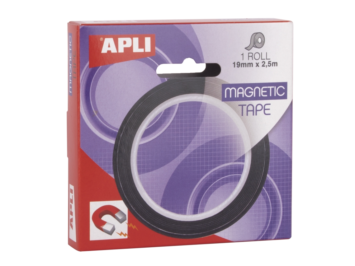 Cinta Adhesiva Magnetica 19Mm X 25M Facil de Cortar Adhesion Fuerte Apli