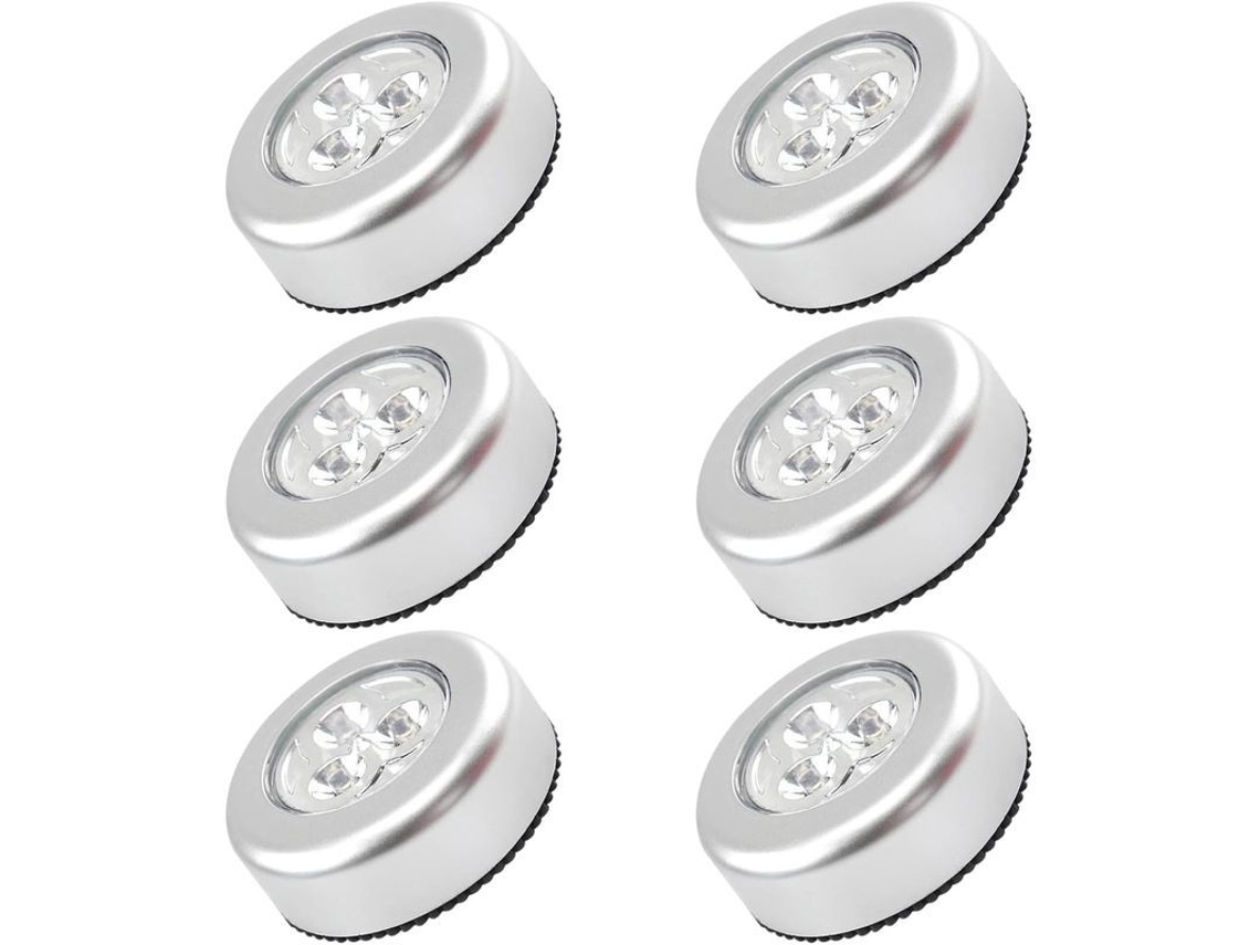 6 Luces Táctiles Redondas Luces Emergencia Inalámbricas Para Dormitorio Cocina Pasillos Decoración Blanca