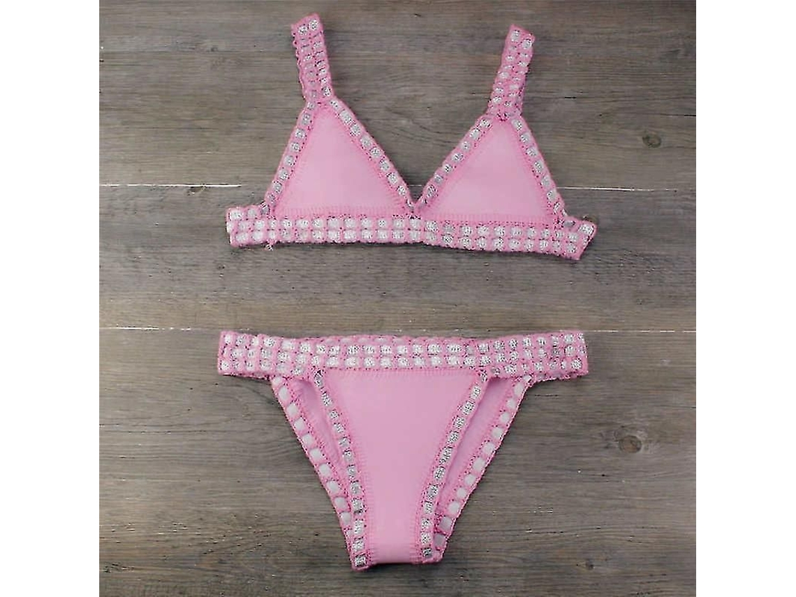 2026-bikini De Crochet Para Mujer Bañador Sexy Bandage Brasileño 2023 Biquini Mujer Talla Normal Sin Aros