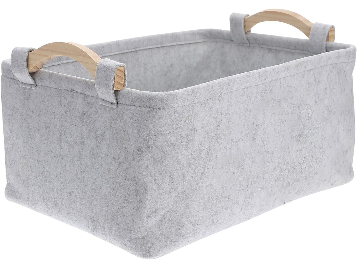 Cesta organizadora de tela Slowmoose para juguetes, gris.
