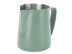 Jarra de leche con pico puntiagudo para espumar café, 310 ml, acero inoxidable 304, verde oscuro