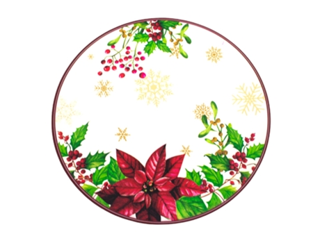 Conjunto de 4 Bajo Platos Decorativos de Navidad Guirnalda TIENDA EURASIA