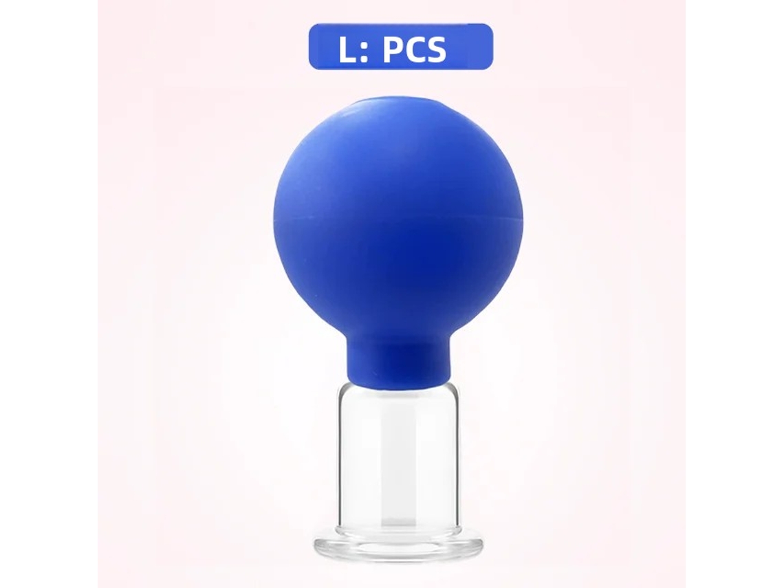 (azul L) Copa De Masaje De Goma, Elevación De La Piel Facial Por Vacío, Tallas S, M, Xl