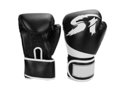 Guantes de boxeo de cuero sintético para adultos, para entrenamiento, saco de boxeo y sparring, color negro.