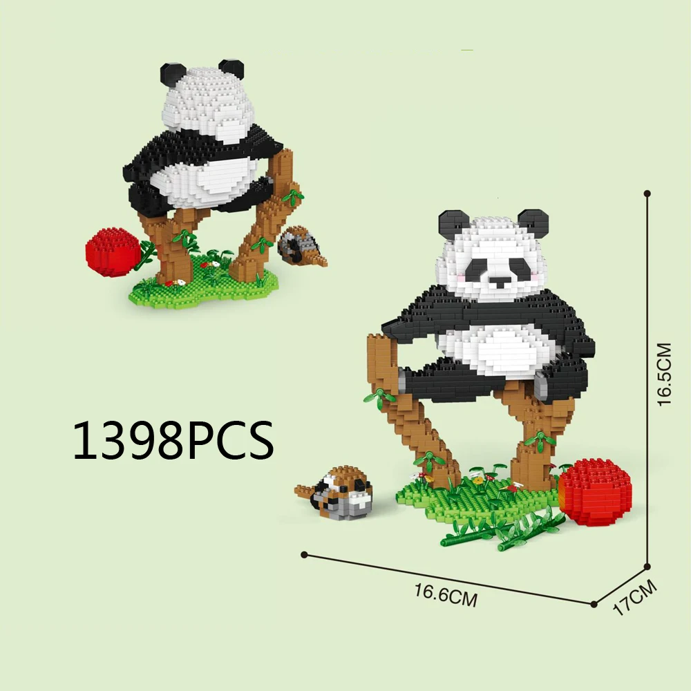 Animales Lindos Creativos, Nano Bloques De Construcción, Mini Bloques De Construcción, Parque De Panda, Regalos De Juguetes Educativos