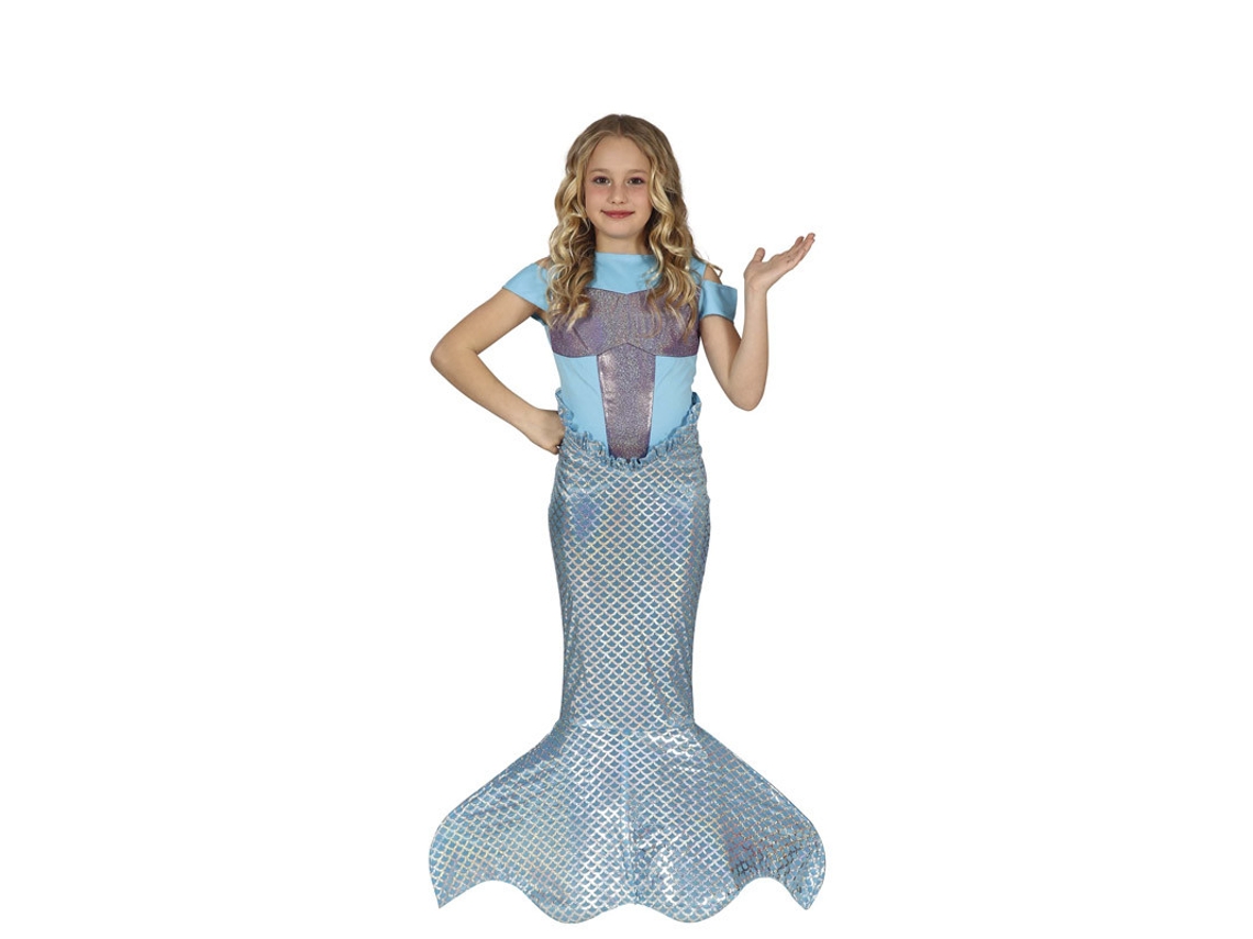 Disfraz de Niña GUIRCA SeReya Cauda Longa Azul  (7 - 9 Años)