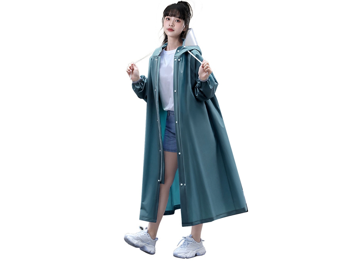 Chaqueta Impermeable Gruesa Reutilizable De Eva Para Motocicletas Eléctricas - Verde - Mediana