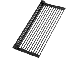 Escurridor De Platos Enrollable De 52 Cm, Versátil Para Fregadero, Con Silicona Resistente Al Calor - Negro