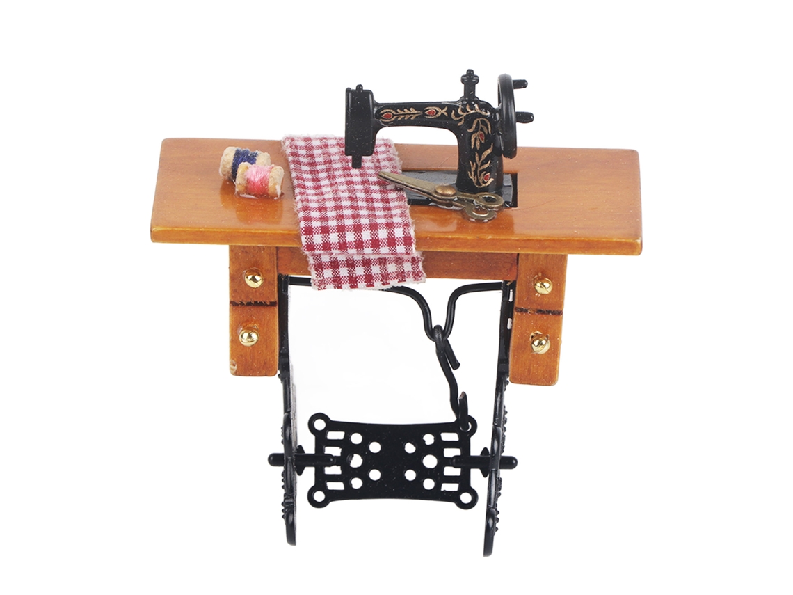 Yncm-máquina De Coser Miniatura 1:12 Vintage Para Casa De Muñecas, Mueble Simulación