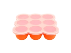 Bandeja flexible de silicona antiadherente para congelador con tapa a presión, silicona de grado alimenticio sin BPA para una fácil preparación y almacenamiento.