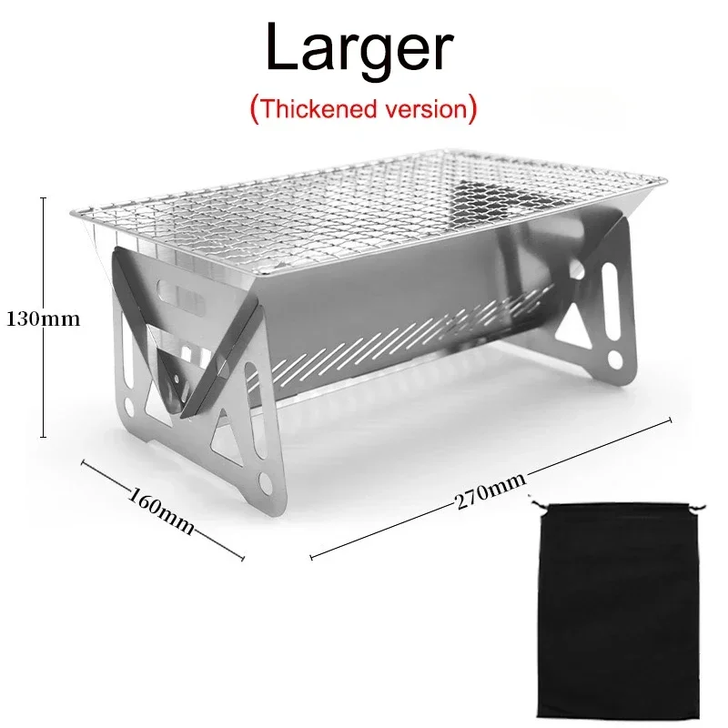 Barbacoa Plegable Portátil, Multifuncional, Ideal Para Acampar Y Hacer Picnics, Fabricada En Acero Inoxidable.