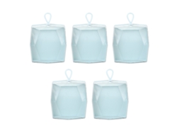 Paquete de 5 cajas transparentes y duraderas para guardar borlas de polvo, estuche multifuncional para guardar pendientes y collares.