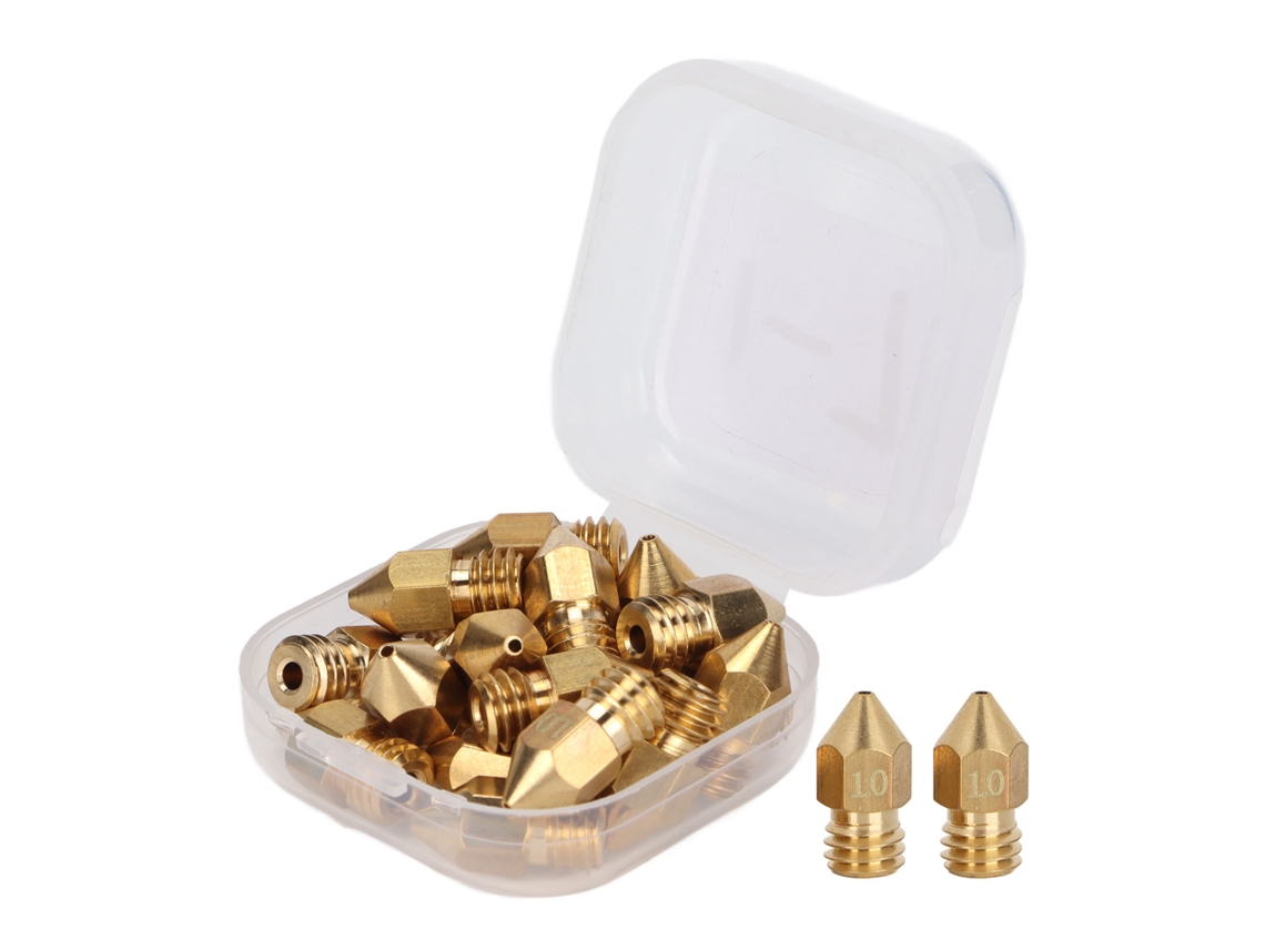 Kit de 20 boquillas MK8 de 1,75 mm con rosca M6 para impresora 3D con estuche de almacenamiento.