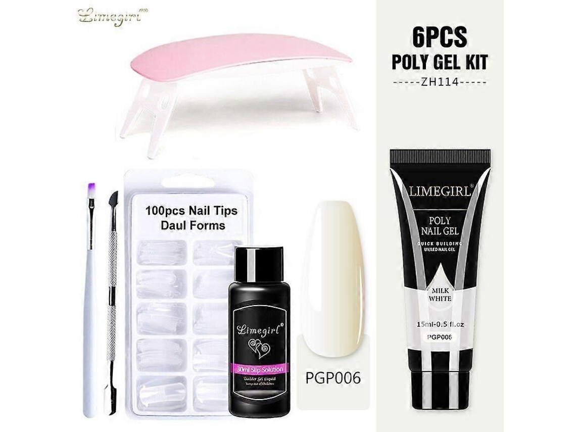 Kit de uñas de gel de poliéster con lámpara UV de 6 W, herramientas de manicura rápida GOKOCO