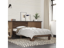 Estructura Cama Madera Ingeniería Metal Roble Marrón 90x200 Cm