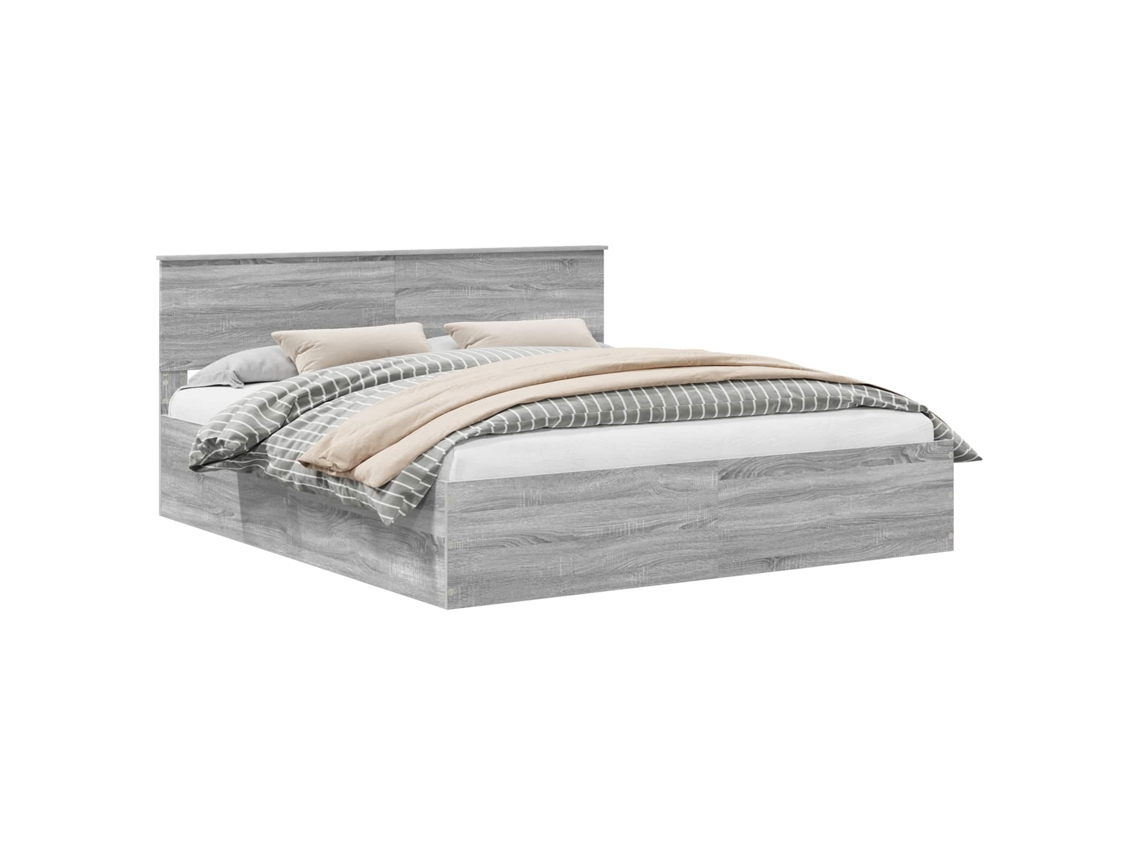 Maison Exclusive - Estructura De Cama Con Cabecera Gris Sonoma 200 X 200 Cm