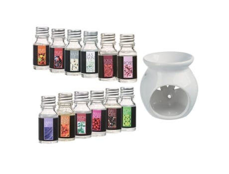 Chimenea de fragancia + 12 aceites esenciales, set