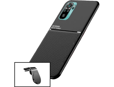 Kit Protector de Pantalla de Vidrio Templado + Carcasa + Soporte Magnético Xiaomi Redmi Note 10s PHONECARE Magnetic Lux Negro