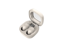Tapones para los oídos ENC Sleep con Bluetooth 5.3, reducción de ruido inteligente, ideales para dormir y hacer ejercicio, beige