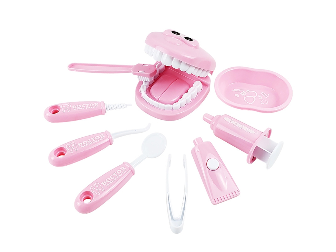 Kit de dentista para niños, ayuda educativa para aprender a cepillarse los dientes (rosa, 1 pieza)