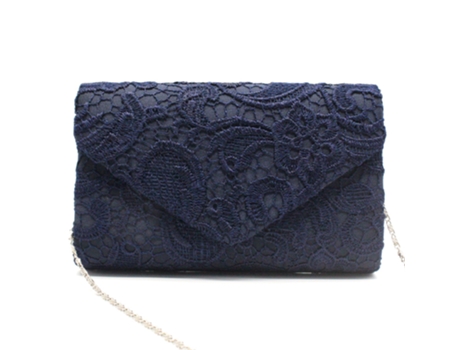 Elegante Bolso De Mano De Noche De Encaje Floral Para Mujer, Bolso De Fiesta, Bolso De Boda, Azul ZMDECQNA