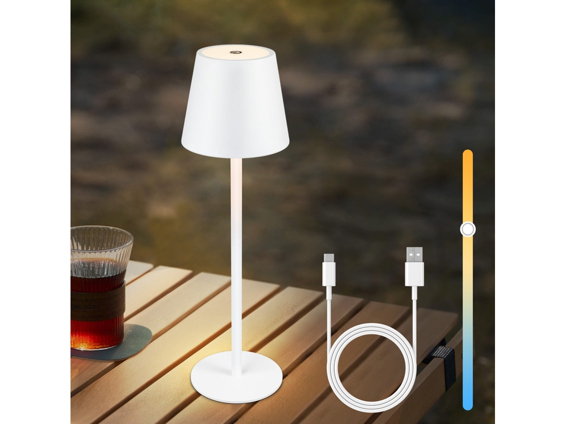 Zmh Lámpara De Mesa Inalámbrica - Lámpara De Noche Blanca Ip54