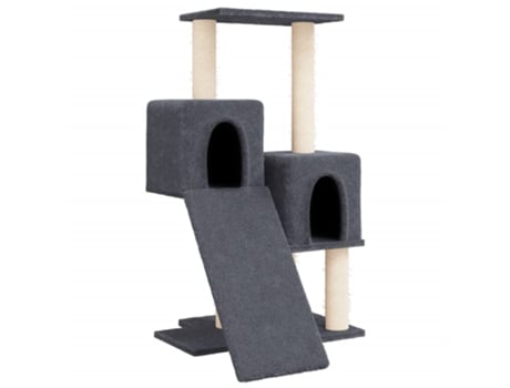Rascador para gatos con postes de sisal gris oscuro 82 cm VIDAXL