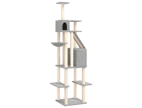 Rascador Para Gatos VIDAXL Con Postes De Sisal Gris Claro 201 cm