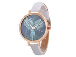 Reloj Analógico De Cuarzo Unisex Zhoulianfa Con Correa De Cuero Sintético (blanco)