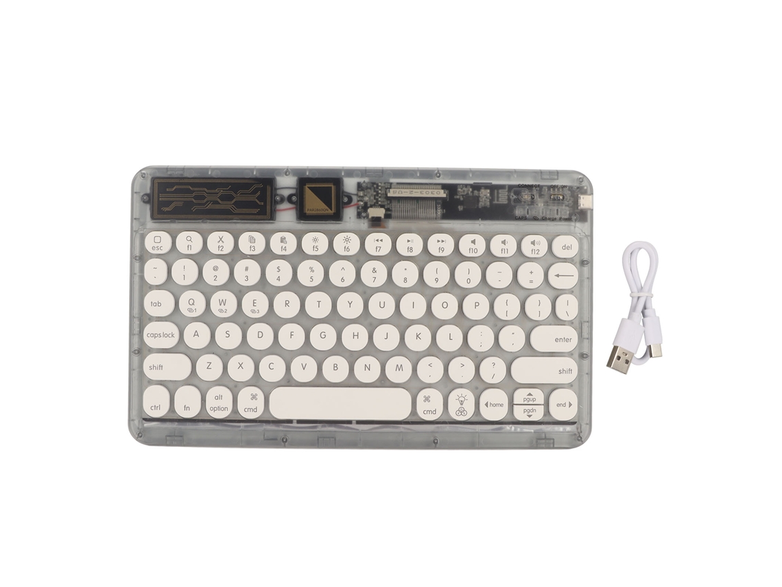 Teclado Retro Bluetooth Sem Fio Ultra Fino Rgb Mini Para Viagens Negócios Home Preto