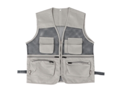 Chaleco Militar De Malla Transpirable Y Resistente Con Múltiples Bolsillos Para Pesca Y Actividades Al Aire Libre, Talla Xl, Gris Francés.
