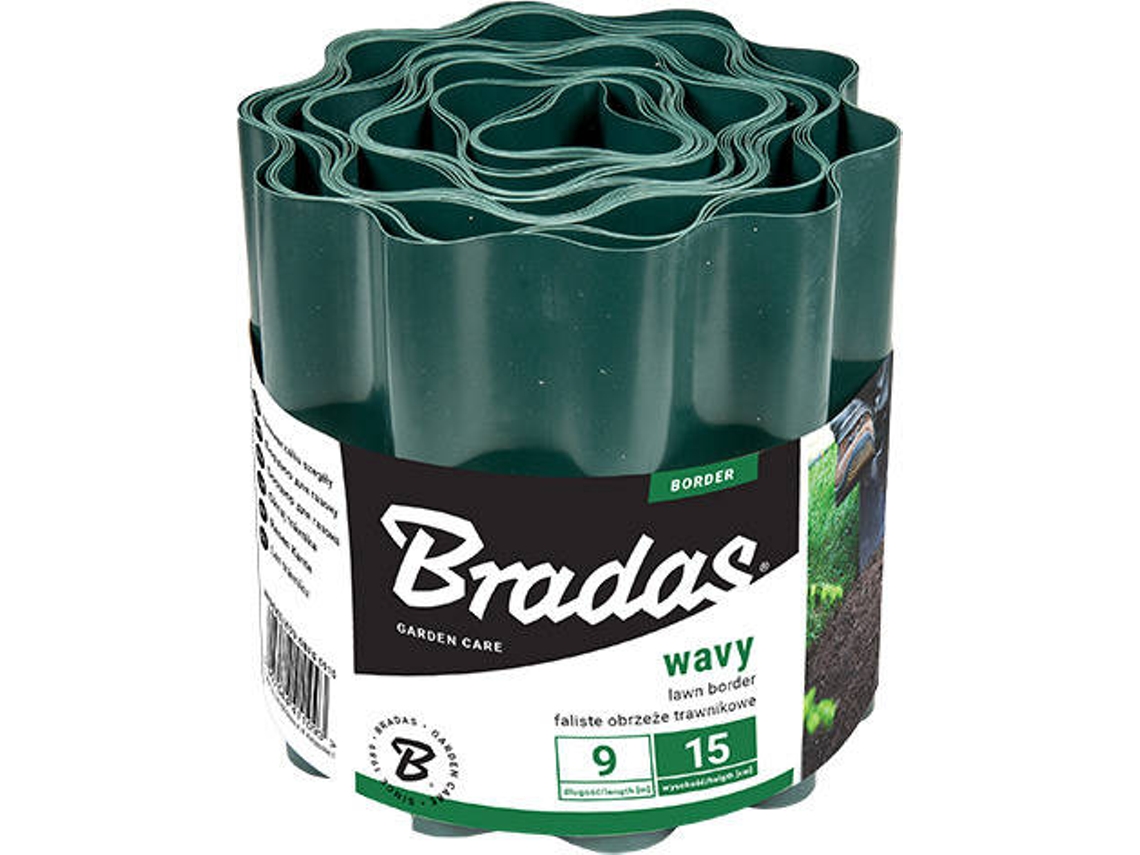Borde de Césped BRADAS Ondulado (Verde - 9m x 20 cm)