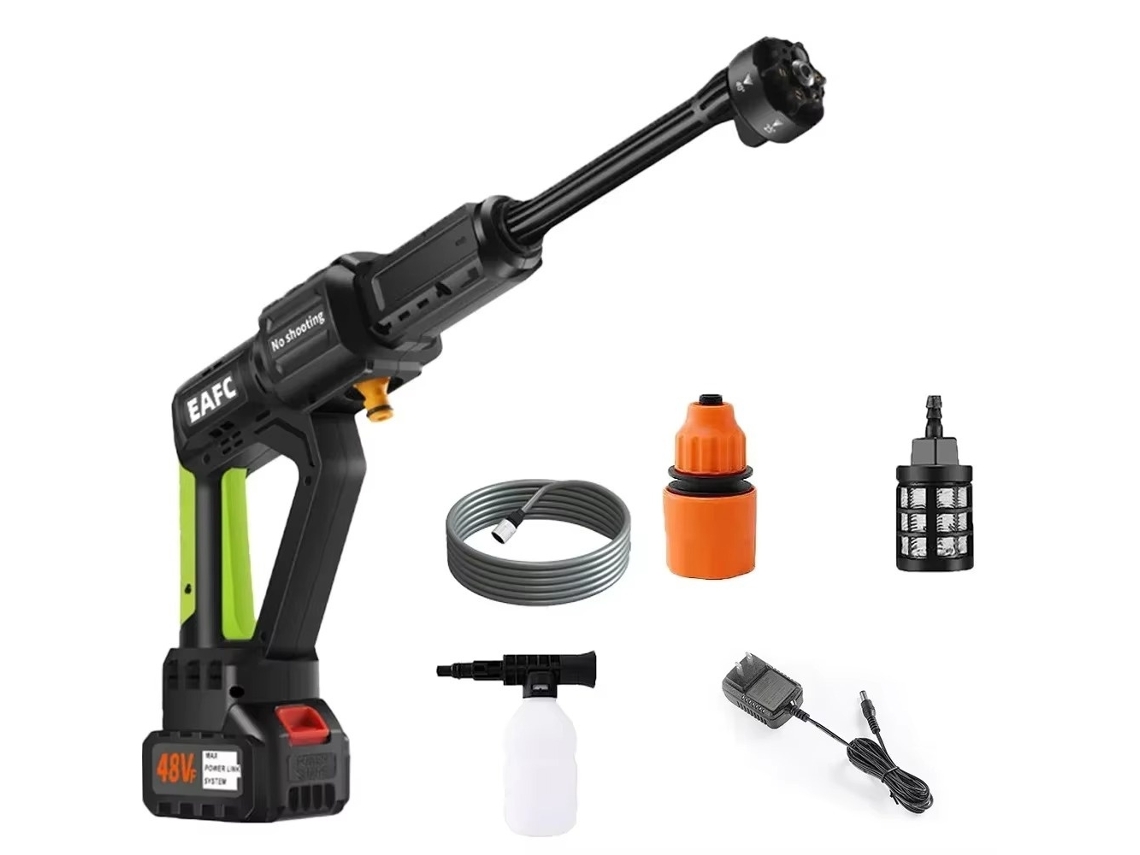 Hidrolimpiadora inalámbrica Eafc de 21 V y 3000 mAh, boquilla 6 en 1, 3 velocidades