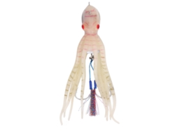Señuelo de pesca con faldón luminoso para pulpos.