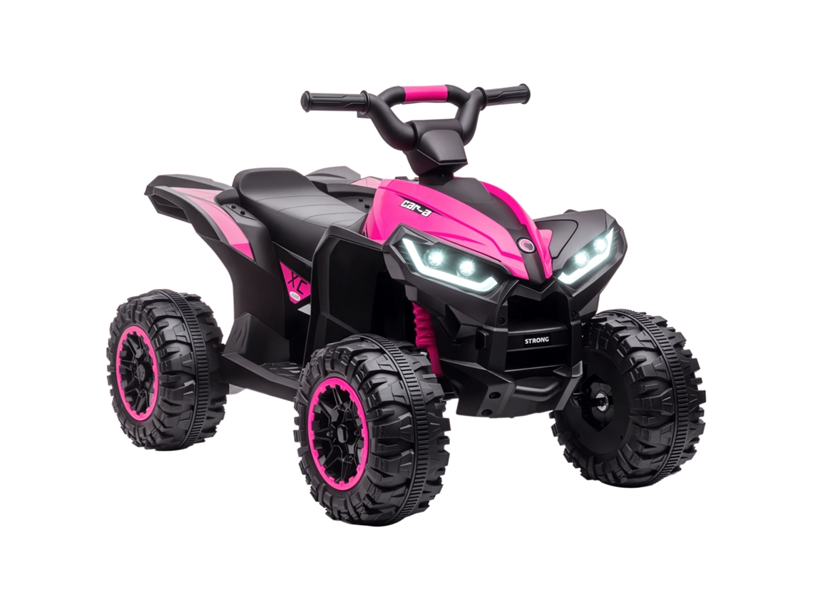 Quad Eléctrico Infantil De 12 V Con 2 Motores, Para Niños De 3 A 5 Años, Color Rosa, 83 X 53 X 55,5 Cm.