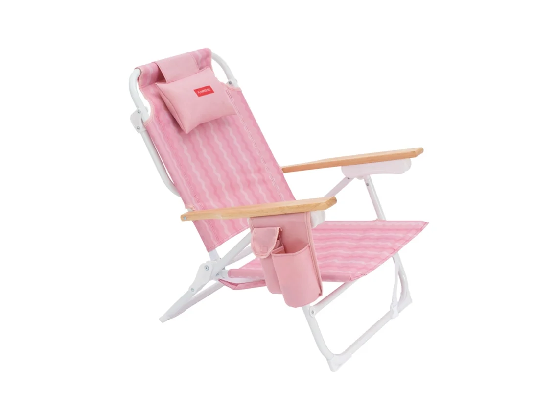Flamingueo Silla Playa Reclinable 5 Posiciones Aluminio Rosa
