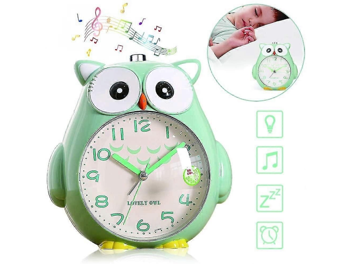 Reloj infantil GOKOCO con forma de búho, luz nocturna y función de repetición de alarma para la habitación de los niños.