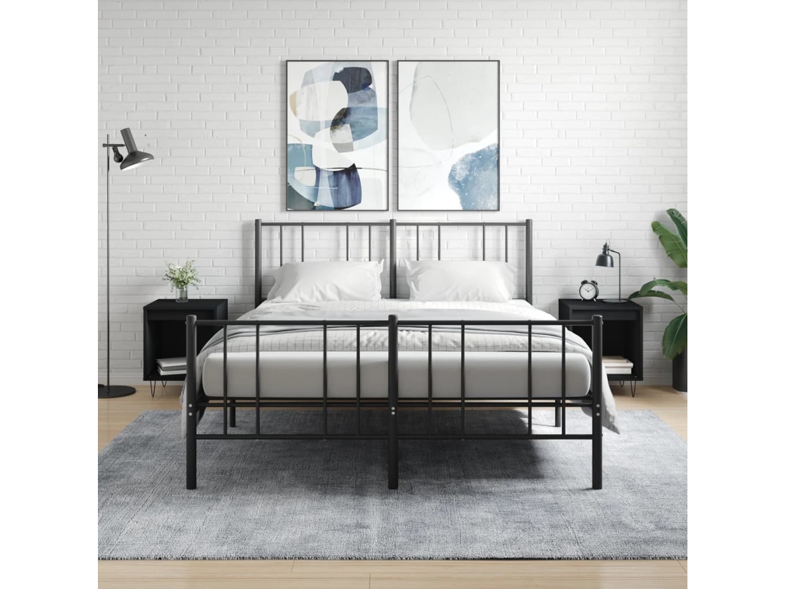 Mesita de Noche Madera Negro (40x35x50cm)