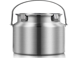 JILLIOPER Tanque Transporte Leche Acero Inoxidable 5L con Tapa Hermetica para Almacenamiento Seguro de Líquidos