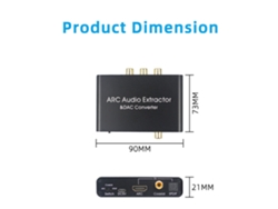 Adaptador De Audio Arc De 192 Khz, Convertidor Digital A Analógico (dac), Spdif, Coaxial, Rca Y 3,5 Mm.