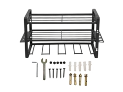 Taladro de pared negro con capacidad de 68 kg (150 lb), organizador de herramientas para taller y garaje | Sin marca