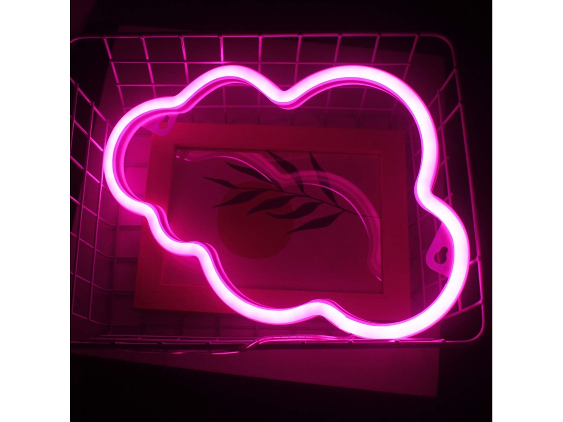 Luz de neón de nube para niños, LED rosa, decoración de dormitorio y fiesta NEVEANCE