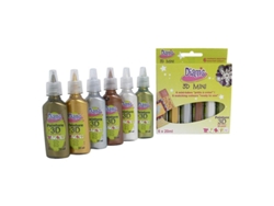 Kit de Tintas DIAM'S 6 Colores MetÃ¡licas 3D Mini Total Metal