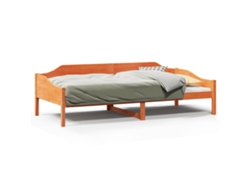 Maison Exclusive - Cama Sin Colchón Madera Maciza Pino Marrón Cera 80x200 Cm