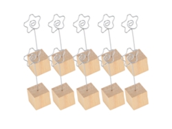 10 Soportes Para Fotos Con Base De Madera Y Clip De Metal, Para Escritorio, Notas, Tarjetas Y Decoración.