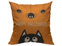 2026-funda De Almohada De Halloween Araña Naranja Moderna Para Hogar 45x45 Decoración Suave Lavable
