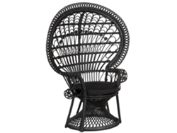 Silla de jardín BELIANI Emmanuelle de Ratán Negro 120x50x150