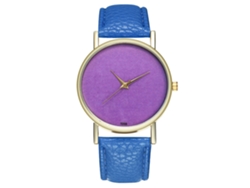 Reloj De Pulsera Analógico Con Bisel Redondo Y Elegante Movimiento De Cuarzo (azul Real)